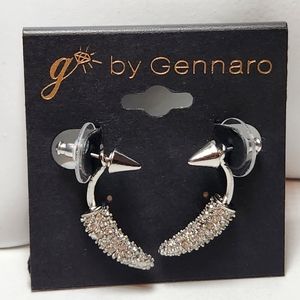 G by Gennaro Silver Tone Earring Jackets New Statement Jewelry Edgy